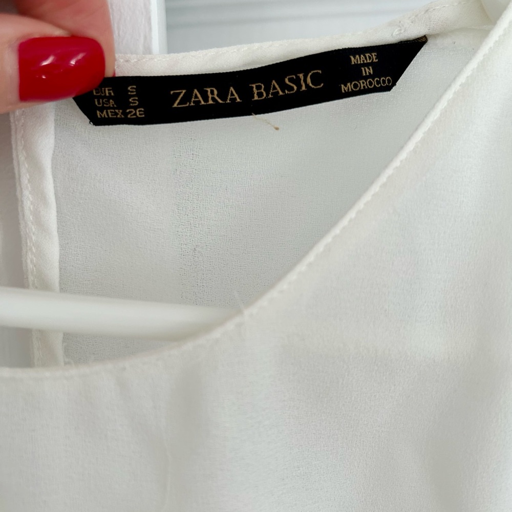 White Ruffle Sleeve Top - Picture 8 of 8